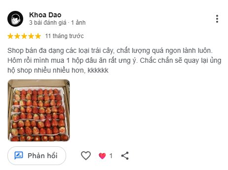 Đánh giá của khách hàng về 212 Fruits