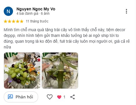 Đánh giá của khách hàng về 212 Fruits