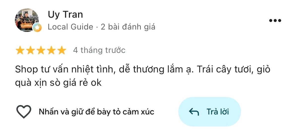 Đánh giá của khách hàng về 212 Fruits